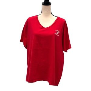 TOMMY HILFIGER WOMAN RED V NECK SHORT SLEEVE T SHIRT SIZE 3X